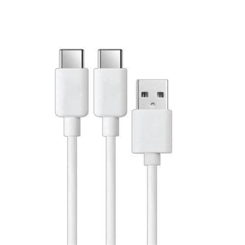 Alpha Omega Players Type C Kabel 2 huvuden för PS5 3m Vit - 3700031727880