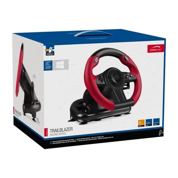 SPEEDLINK TRAILBLAZER Racing Wheel Black Wired ratt och pedaler Set för Sony PlayStation 3, Microsoft Xbox One, Sony...