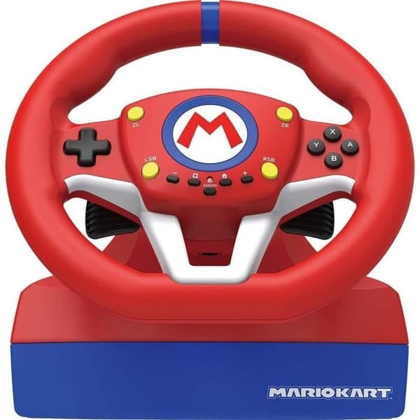 Hori - Volant för racingspel Wheel Pro Mini Mario Kart med pedaler för Nintendo Switch - Röd och blå
