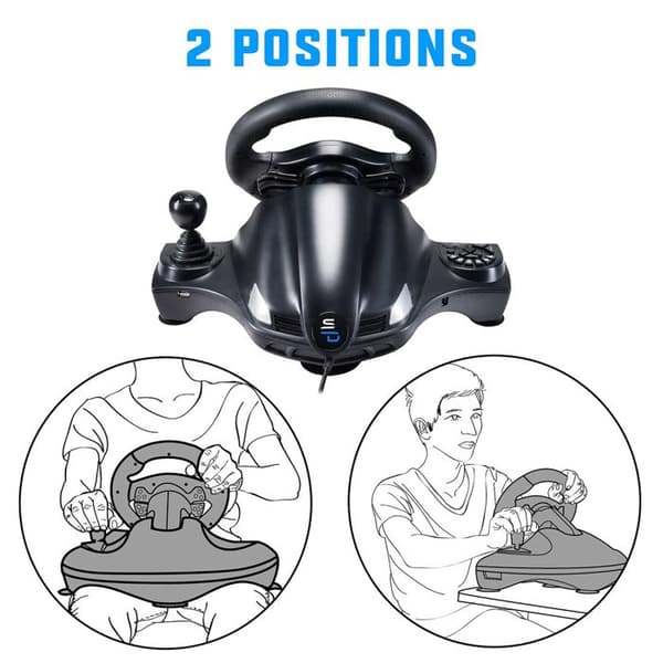 Superdrive - GS750 Racing Wheel med pedaler, paddlar, växelreglage och vibrationer för Xbox Series X/S, PS4, Xbox One, PC