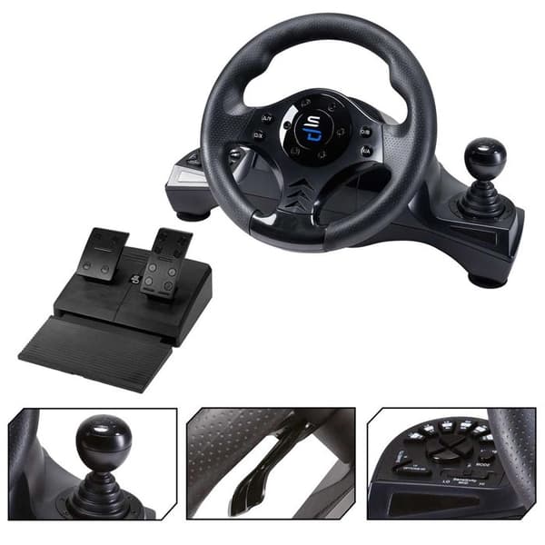 Superdrive - GS750 Racing Wheel med pedaler, paddlar, växelreglage och vibrationer för Xbox Series X/S, PS4, Xbox One, PC
