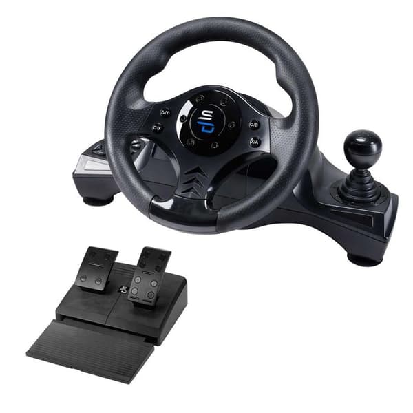 Superdrive - GS750 Racing Wheel med pedaler, paddlar, växelreglage och vibrationer för Xbox Series X/S, PS4, Xbox One, PC