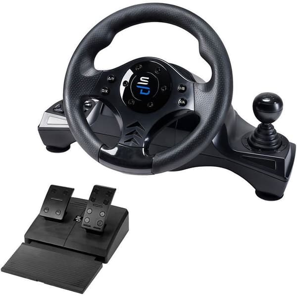 Superdrive - GS750 Racing Wheel med pedaler, paddlar, växelreglage och vibrationer för Xbox Series X/S, PS4, Xbox One, PC