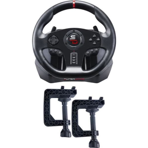 Race Wheel - SUPERDRIVE - GS850-X - Manuell växelspak - 3 pedaler - Växelpaddlar - PS4 / Xbox