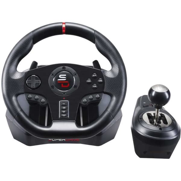 Race Wheel - SUPERDRIVE - GS850-X - Manuell växelspak - 3 pedaler - Växelpaddlar - PS4 / Xbox