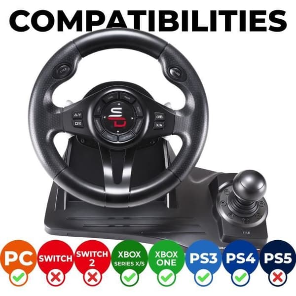 Racing ratt - SUPERDRIVE - GS550 - Med pedal - Växelspak - Vibrationer - Multi-plattformar