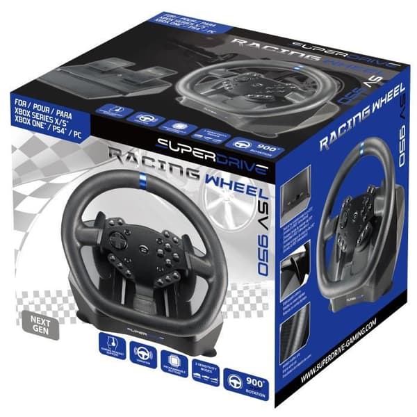 Superdrive - SV950 racinghjul med pedaler och växlare Xbox Serie X/S, Switch, PS4, Xbox One, PC