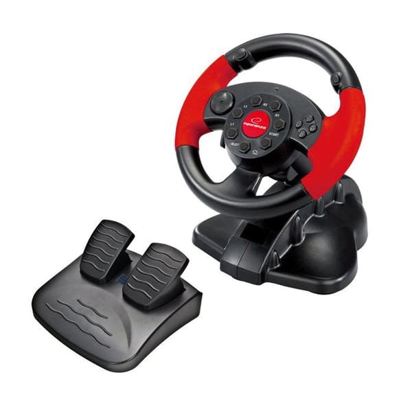 Flygande ensemble med pedaler - Esperanza - Trådbunden - Kompatibel med PS2, PS3, PC - Röd