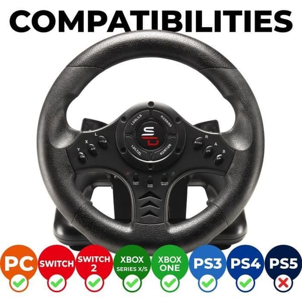 Tävla ratt - SUPERDRIVE - SV450 - Med pedal - Växelpaddlar - Multi-plattformar