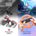 Miniatyrbild 3 av 6: Pack med 4 Racingsrat för Nintendo Switch 2 - Oniverse - Tillbehör för Mario Kart, Orange Blå Grön Lila Rattar