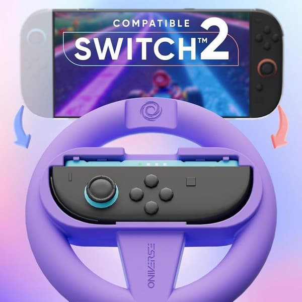 Pack med 4 Racingsrat för Nintendo Switch 2 - Oniverse - Tillbehör för Mario Kart, Orange Blå Grön Lila Rattar