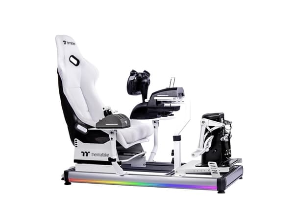 Thermaltake GSC-F50-CPASWH-01, Flight cockpit, Vit, Gjuten aluminium, 120 kg, 12°, 600 mm