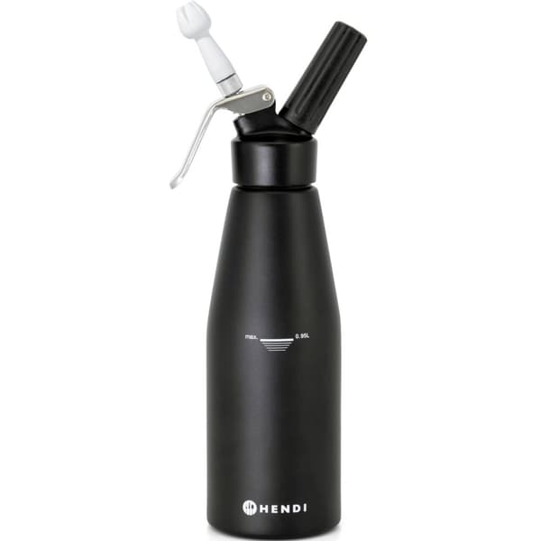 N2O Kitchen Line flødeskum sifon SÆT + 3 spidser 0,98L - sort