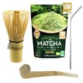 Miniatyrbild 1 av 2: Matcha te + visp + bambusked + 4 sugrör i rostfritt stål