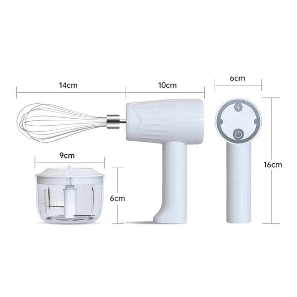 2-i-1 handmixer elektrisk Visp Sladdlös uppladdningsbar + skål