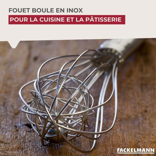 Visp boll - Inox - 26,5 cm - Tidsbesparing - Ideal för äggvitor - Förhindrar klumpar