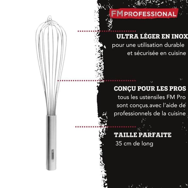 Köksvisp - FM Professional - 35 cm - Rostfritt stål - Ergonomisk - Praktisk