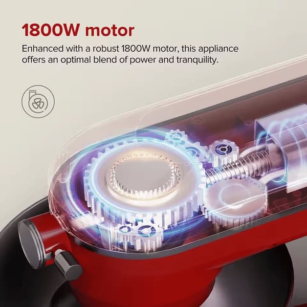 Chefree M500 Professionell Köksmixer, 7L Rostfri Skålmixer, 10 Hastigheter, 3 Vispar, 1800W Effekt