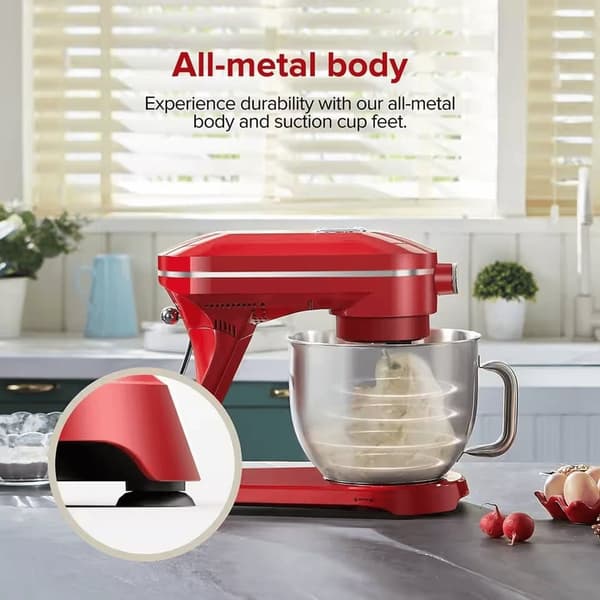 Chefree M500 Professionell Köksmixer, 7L Rostfri Skålmixer, 10 Hastigheter, 3 Vispar, 1800W Effekt