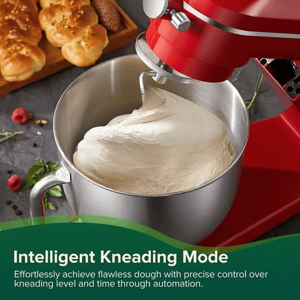 Chefree M500 Professionell Köksmixer, 7L Rostfri Skålmixer, 10 Hastigheter, 3 Vispar, 1800W Effekt