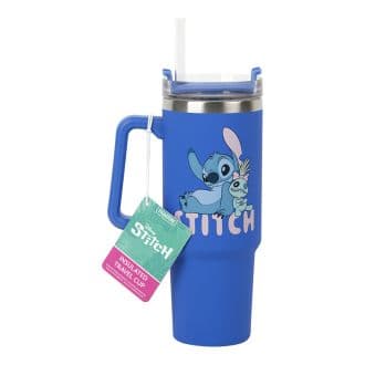 Stitch Blue 900ml Multiway Travel Cup And Straw - Merchandise