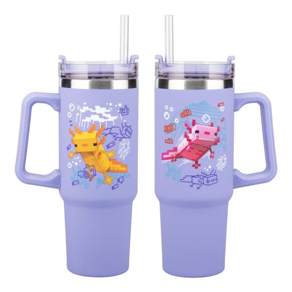 Minecraft Purple 900ml Multiway Travel Cup Straw - Merchandise