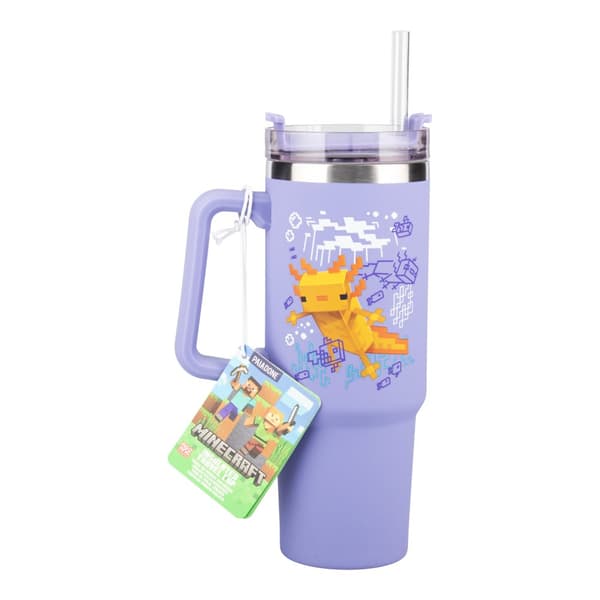Minecraft Purple 900ml Multiway Travel Cup Straw - Merchandise