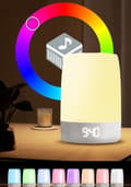 Miniatyrbild 10 av 10: White Noise Maskin med APP-kontroll-Justerbar LED-lampa, 32 Lugnande Ljud, 8 Färger, Stänga Av Störande Ljud för Sömnen