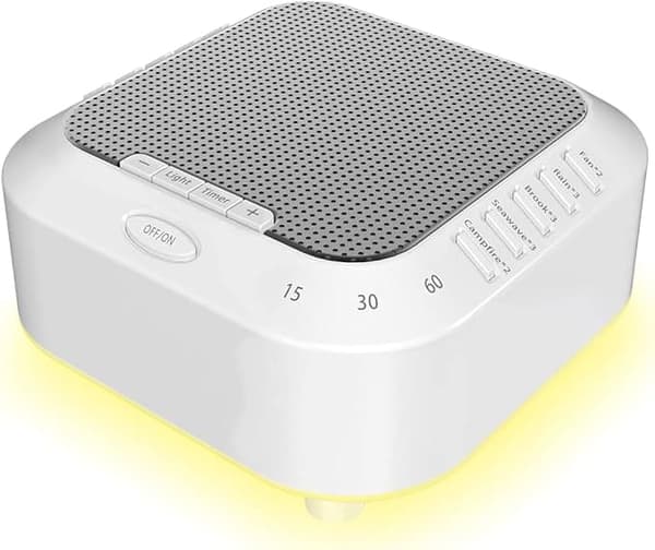 White Noise Maskin,Sovhjälp med 28 Ljud & Mjuk Nattlampa – Timer & Lugnande Ljudmaskin för Sömn