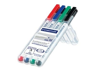Whiteboardmarker Staedtler® 301 med 4 stk. ass. farver i plastetui