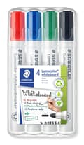 Pikkukuva 2 / 5: Staedtler Lumocolor , 4 kpl, Musta, Sininen, Vihreä, Punainen, Pyöreä pää, Monivärinen, Polypropeeni (PP), 2 mm
