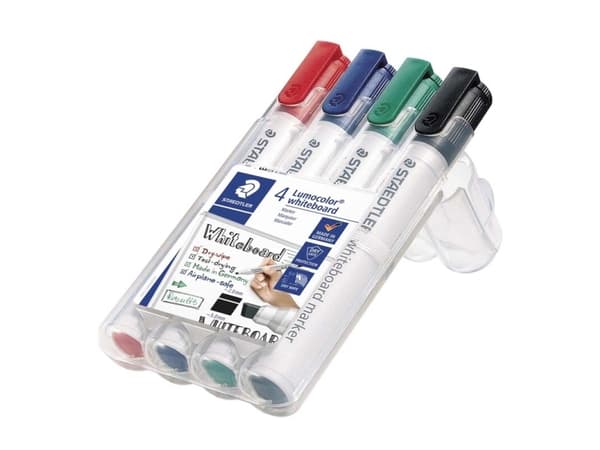 Valkotaulumerkit Staedtler Lumocolor skrå spids 2-5 mm ass. farver- (etui a 4 stk.)
