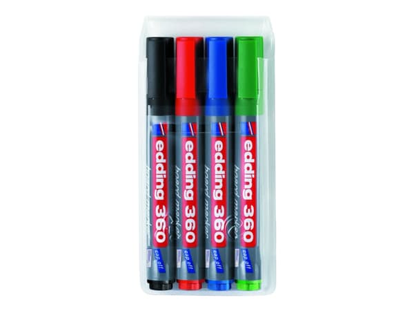 Whiteboardmarker edding 360, 4 färger i ett paket
