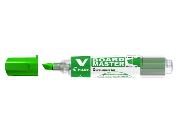 Pilot BeGreen, 10 styck, Grön, Mejselspets, Vit, Grön, Plast