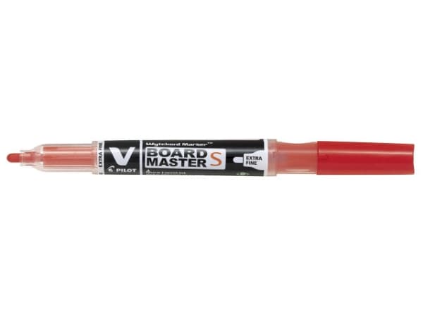 Pilot V-Board Master S, Röd, Fin spets, Svart, Röd, Transparent, Plast, Rund, 3,5 mm