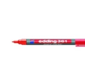 Edding 361, 1 styck, Röd, Rundad spets, Grå, Röd, Rund, 1 mm