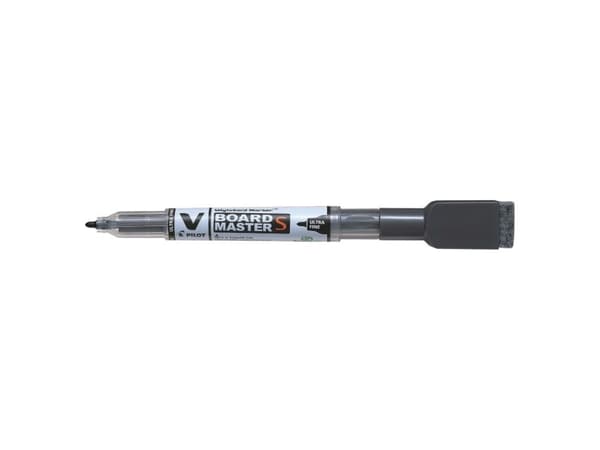 Whiteboardmarker Pilot V-Board Master S Ultra Fine sort med magnet og visker