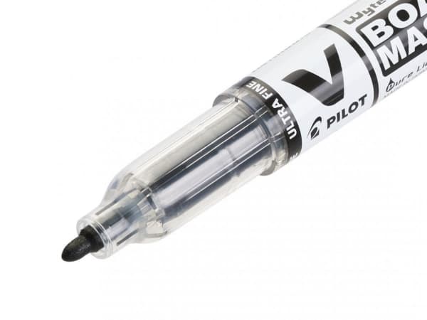 Whiteboardmarker Pilot V-Board Master S Ultra Fine sort med magnet og visker