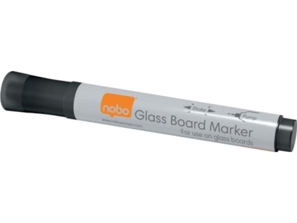 Whiteboardmarker Glass Board Nobo sort - (4 stk.)