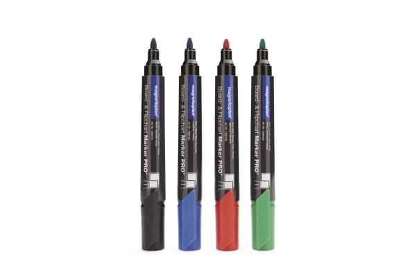 Magnetoplan 12281, 4 stykker, Svart, Blå, Grønn, Rød, Svart, Blå, Grønn, Rød, Rund, 1,5 mm, 3 mm