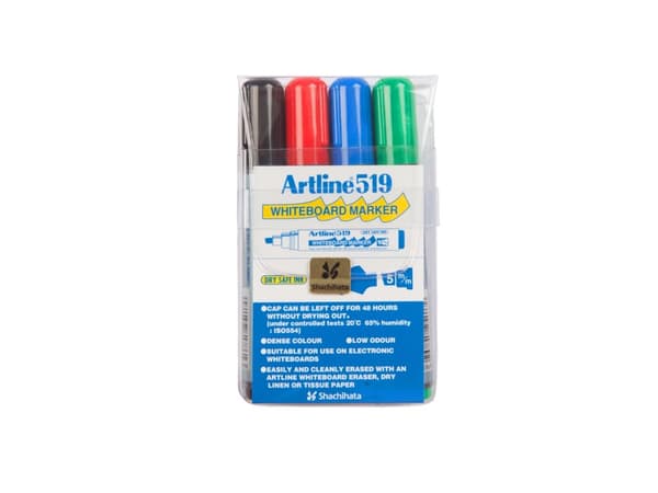 Whiteboardmarker Artline 519 ass. farver (4 stk.)