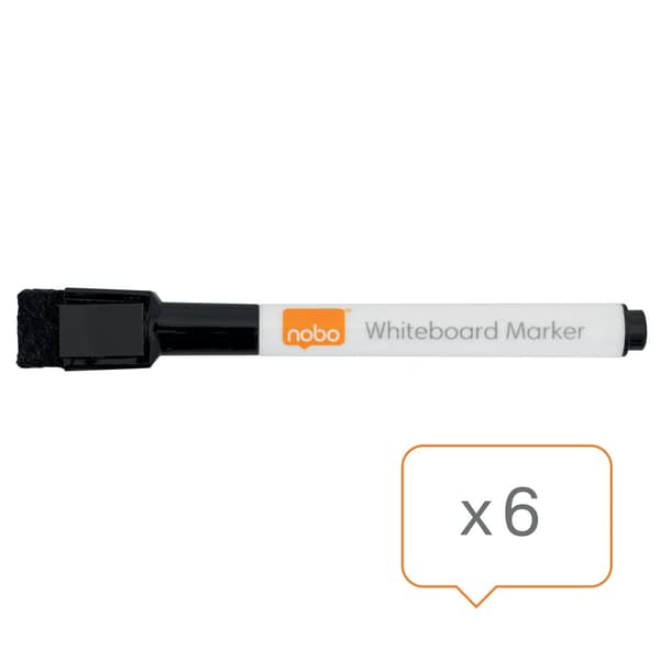 Whiteboard marker Nobo sort Sort - (6 stk.)