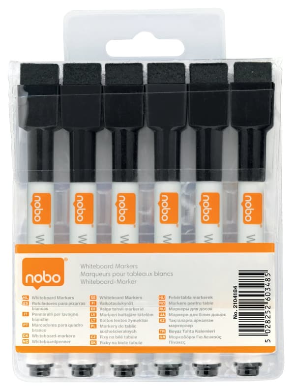 Whiteboard marker Nobo sort Sort - (6 stk.)