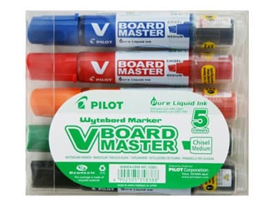 Whiteboardmarkers Pilot V-Board Master ass. färger - (5 st.)