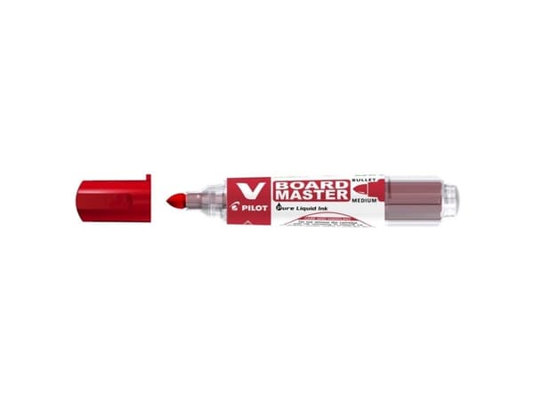 Whiteboardmarker Pilot V-Board Master, rød rund spids 2,3mm - (10 stk.)