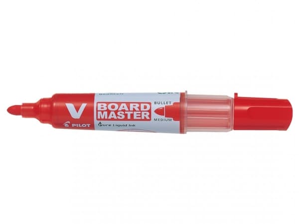 Whiteboardmarker Pilot V-Board Master, rød rund spids 2,3mm - (10 stk.)