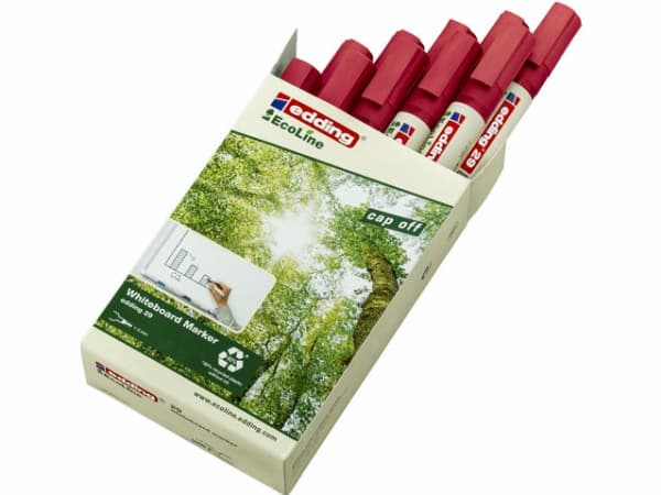 Whiteboardmarker edding 29 EcoLine rød 1-5mm skrå spids - (10 stk.)