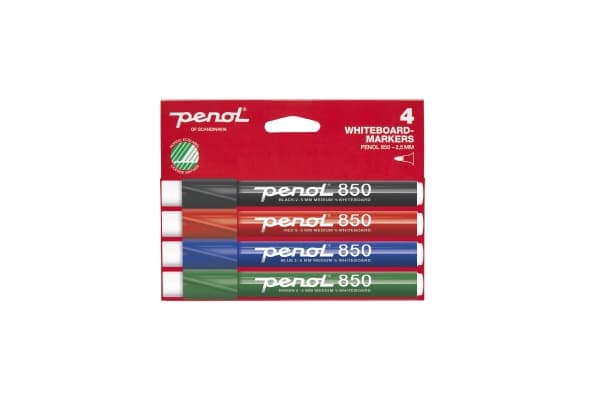 Penol 850 - Markør - for whiteboard - svart, rød, blå, grønn - alkoholbasert blekk - 2-5 mm - medium (en pakke 4)