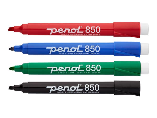 Penol 850 - Markør - for whiteboard - svart, rød, blå, grønn - alkoholbasert blekk - 2-5 mm - medium (en pakke 4)