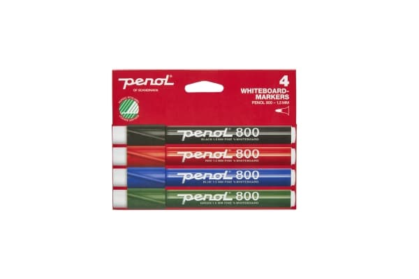 Penol 800 - Markør - for whiteboard - svart, rød, blå, grønn - alkoholbasert blekk - 1.5 mm - fin (en pakke 4)